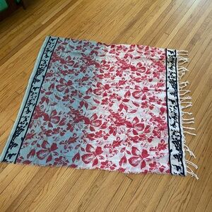 hawaiian floral sarong / scarf / wrap EUC. Folded in half in photo